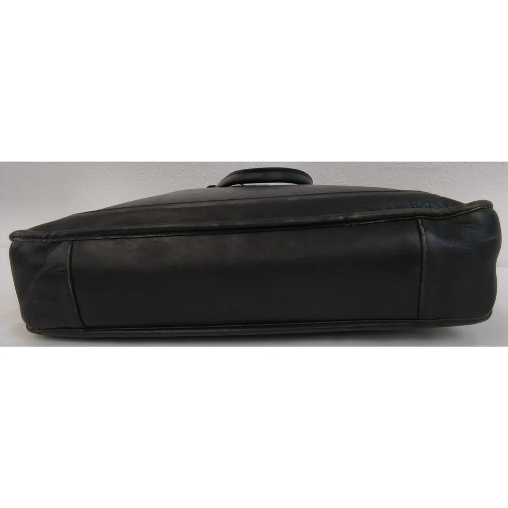 Michael Green Leather Tote Bag Black Sturdy Laptop Bag Office Wear #W5108